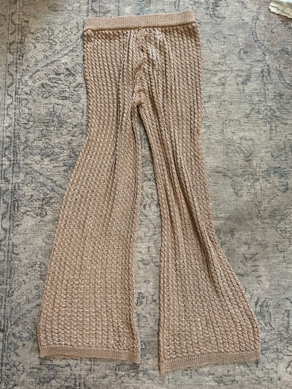 Zara Open-Knit Coverup in Light Beige